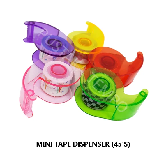 Wholesale 6pc Mini Tape Dispenser W/ Tape GREEN BLUE ORANGE