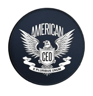 American CEO Eagle Premium Round Mouse Pad With Stitched Edges