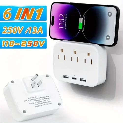 2 USB Ports wall charger surge protector 3 Wall Outlet Extender Cord