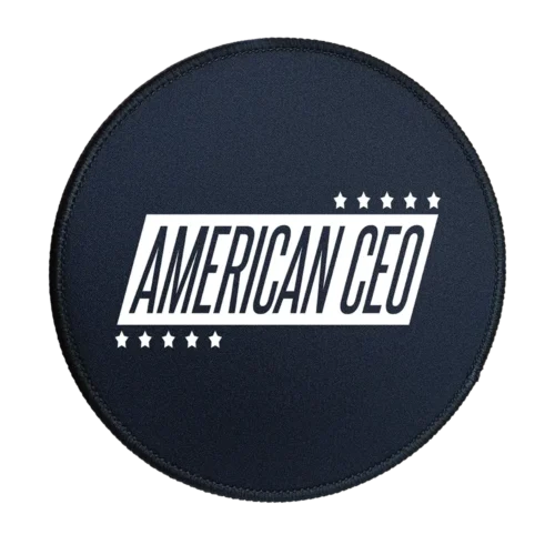 Ten Star American CEO Premium Round Mouse Pad With Stitched Edges