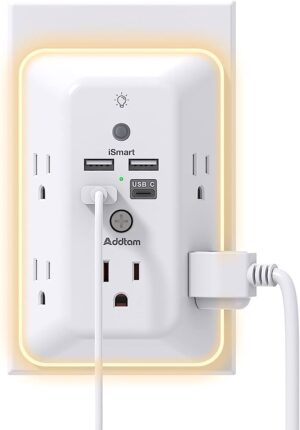 USB-Wall-Charger-Surge-Protector-5-Outlet-Extender-with-4-USB-Charging-Port