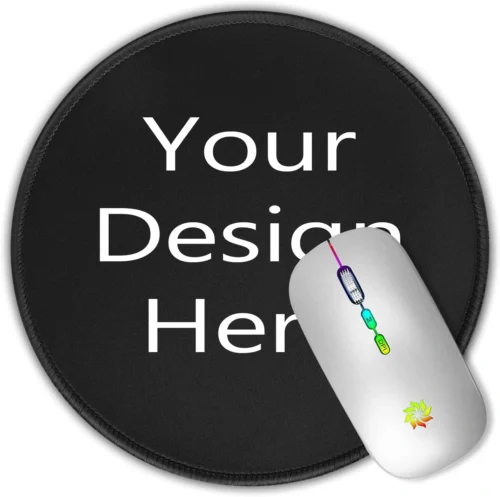Customizable Premium Round Mouse Pad With Stitched Edges