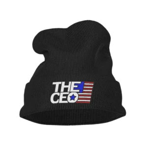 American Flag The CEO Embroidered Beanie Hat