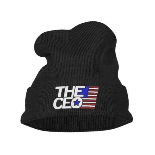 American Flag The CEO Embroidered Beanie Hat