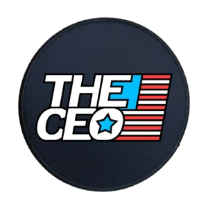 American Flag The CEO Premium Round Mouse Pad With Stitched Edges