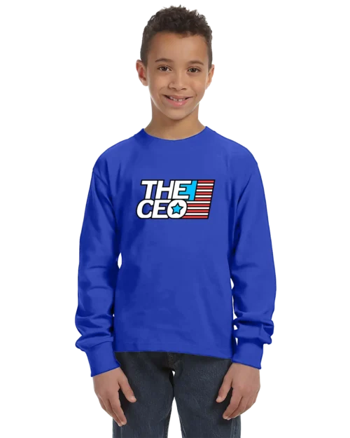 American Flag The CEO Unisex Youth Long Sleeve T-Shirt