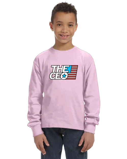American Flag The CEO Unisex Youth Long Sleeve T-Shirt