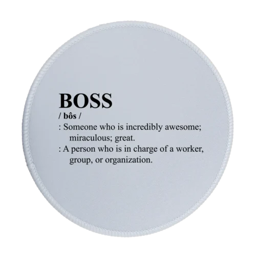 BOSS Definition Premium Round Mouse Pad With Stitched Edges
