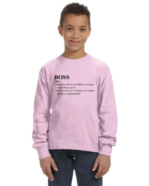 BOSS Definition Unisex Youth Long Sleeve T-Shirt