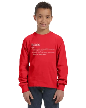 BOSS Definition Unisex Youth Long Sleeve T-Shirt