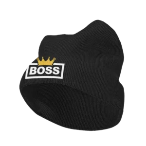 Boss Crown Embroidered Beanie Hat
