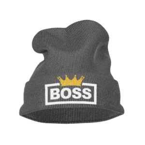 Boss Crown Embroidered Beanie Hat