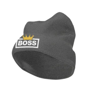 Boss Crown Embroidered Beanie Hat