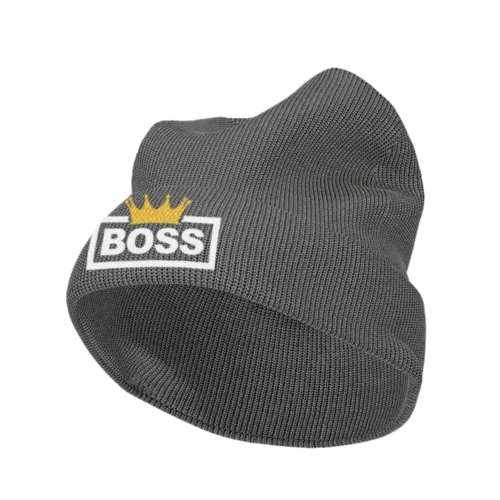 Boss Crown Embroidered Beanie Hat