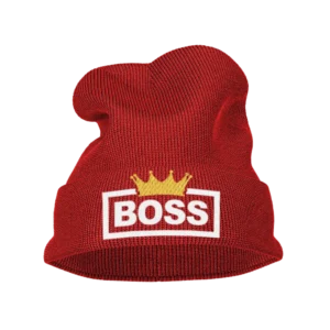 Boss Crown Embroidered Beanie Hat