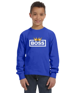 Boss Crown Unisex Youth Long Sleeve T-Shirt