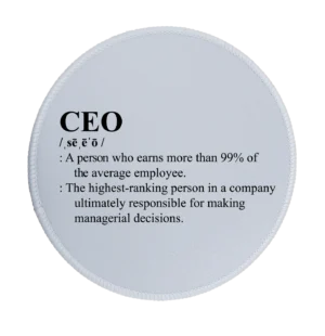 CEO Definition Premium Round Mouse Pad With Stitched Edges