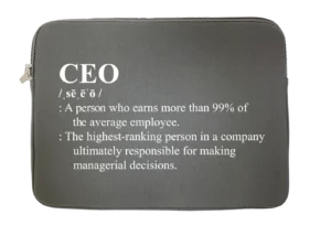 CEO Definition Water Resistant Laptop Sleeve With Side Pocket – 15 Inch