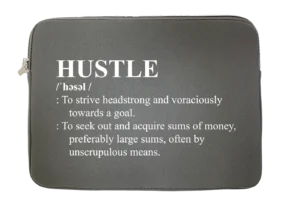 HUSTLE Definition Water Resistant Laptop Sleeve With Side Pocket – 15 Inch