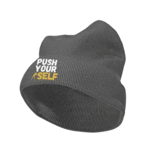 Push Your Self Embroidered Beanie Hat