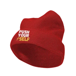 Push Your Self Embroidered Beanie Hat