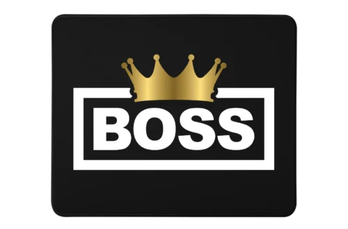 Boss Crown Premium Rectangle Mouse Pad With Stitched Edges