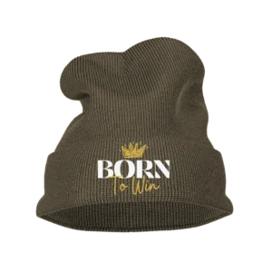 Born To Win Embroidered Beanie Hat