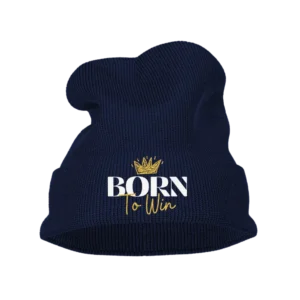 Born To Win Embroidered Beanie Hat