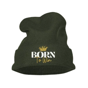 Born To Win Embroidered Beanie Hat