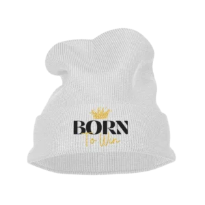 Born To Win Embroidered Beanie Hat