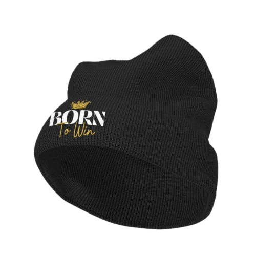 Born To Win Embroidered Beanie Hat