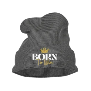 Born To Win Embroidered Beanie Hat