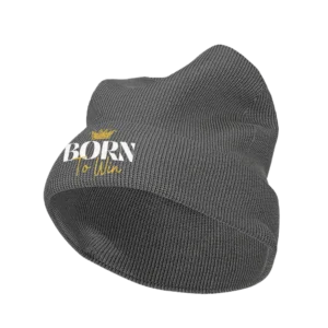 Born To Win Embroidered Beanie Hat