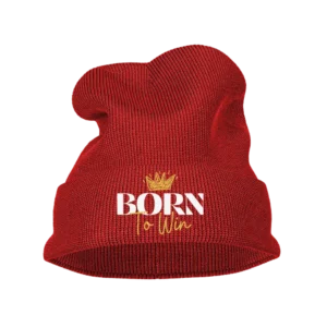 Born To Win Embroidered Beanie Hat