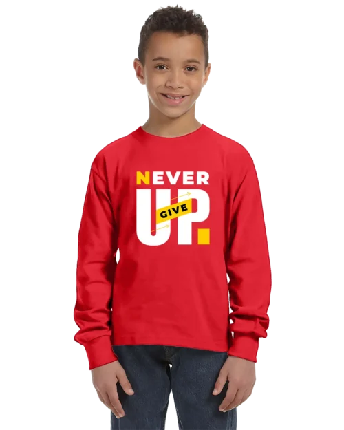 Never Give Up Unisex Youth Long Sleeve Shirt