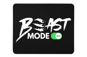 Beast Mode On Rectangle Mouse Pad With Stitched Edges