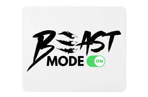 Beast Mode On Rectangle Mouse Pad With Stitched Edges