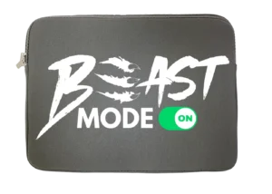 Beast Mode On Water Resistant Laptop Sleeve With Side Pocket – 15 Inch