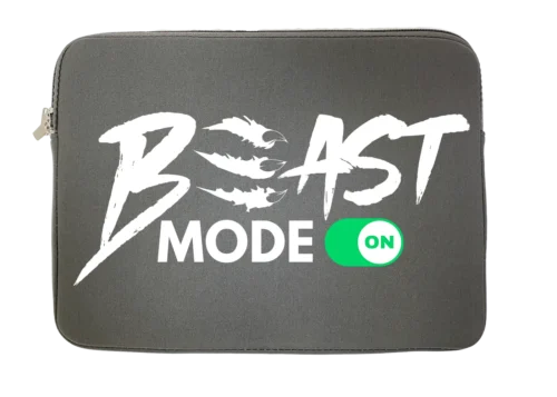 Beast Mode On Water Resistant Laptop Sleeve With Side Pocket – 15 Inch