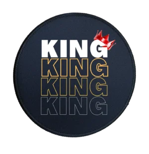 King Crown Premium Round Mouse Pad With Stitched Edges