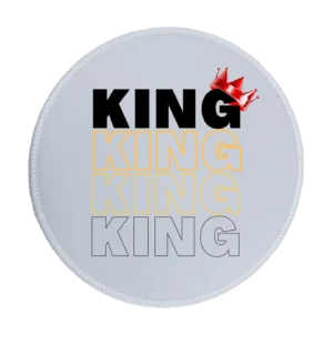 King Crown Premium Round Mouse Pad With Stitched Edges