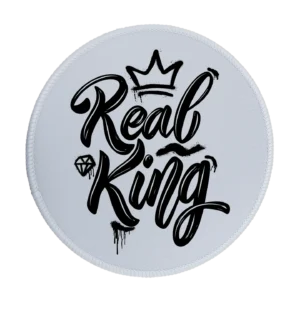 Real King Premium Round Mouse Pad With Stitched Edges