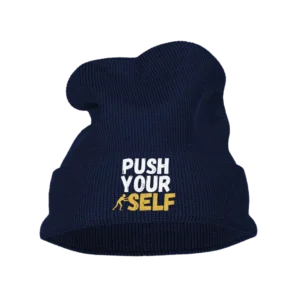 Push Your Self Embroidered Beanie Hat