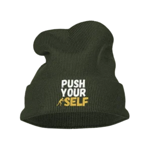 Push Your Self Embroidered Beanie Hat