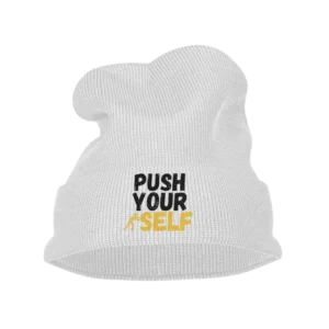 Push Your Self Embroidered Beanie Hat