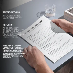Downloadable Cleaning Business Template
