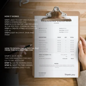 Downloadable Cleaning Business Template