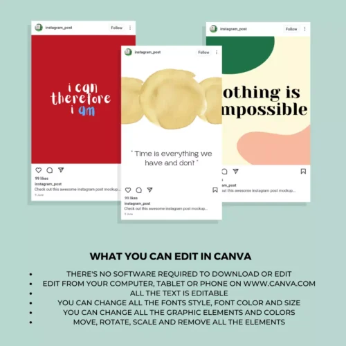 Downloadable Instagram Content Quote 100 Template