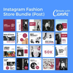 Downloadable Instagram Fashion Store 100 Pages Bundle (Instagram Story)