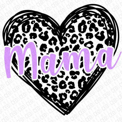 Mama Leopard Heart - DTF Transfer